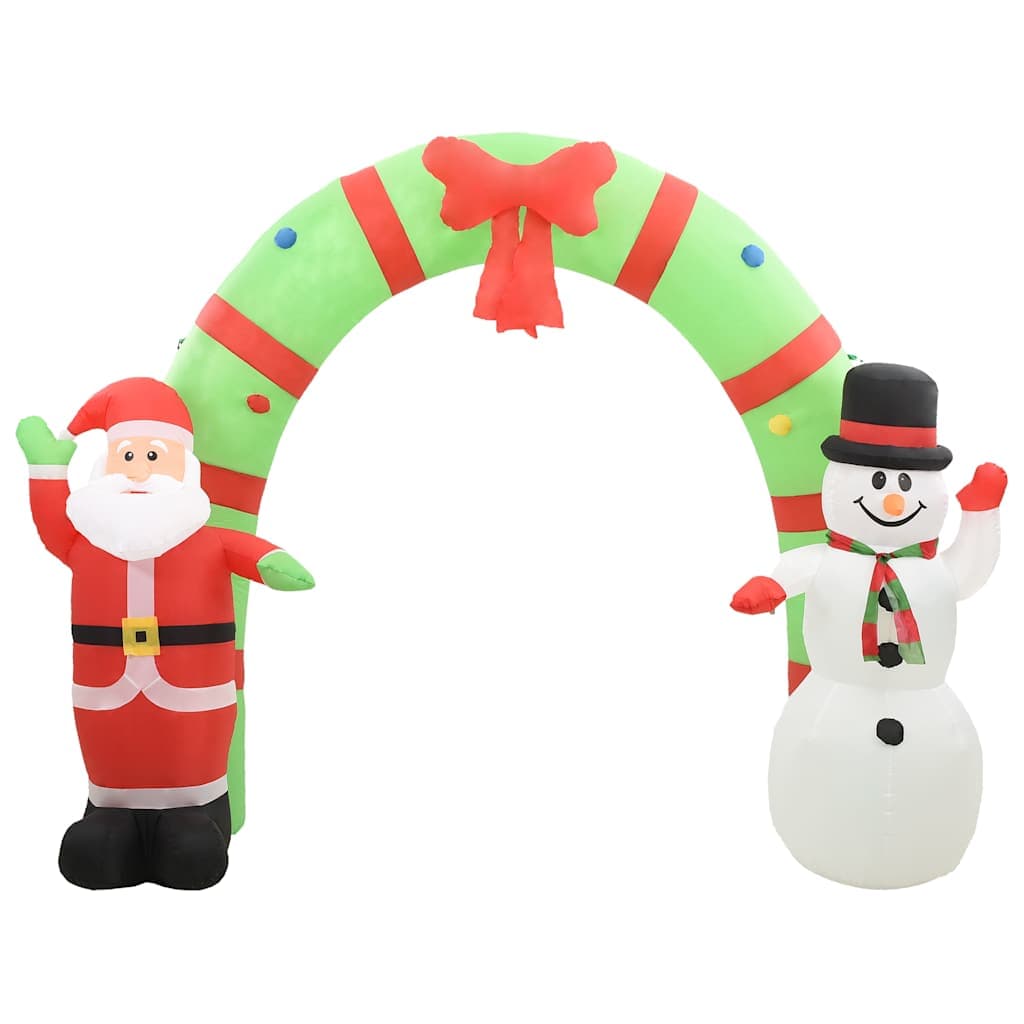 vidaXL Kerstboog kerstman sneeuwpop opblaasbaar LED - foto 2