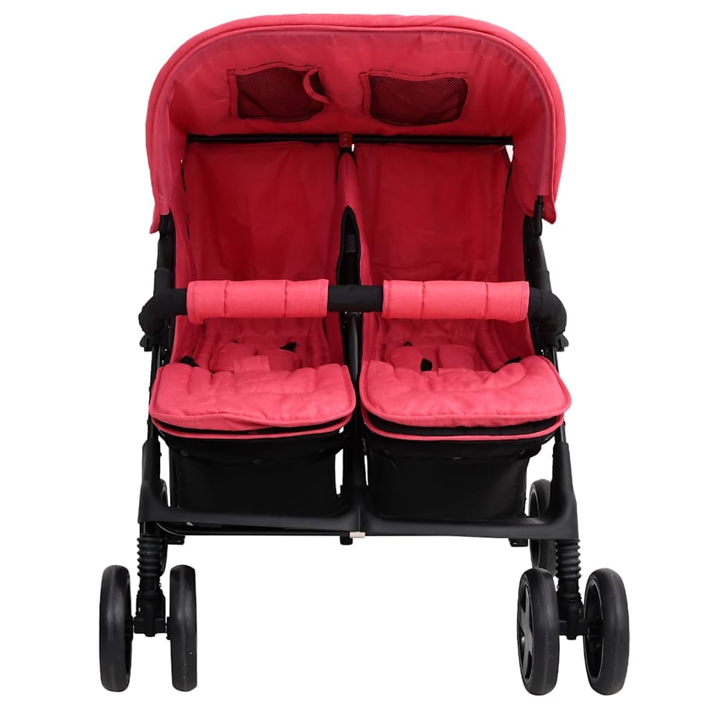 vidaXL Tweelingkinderwagen staal - foto 2