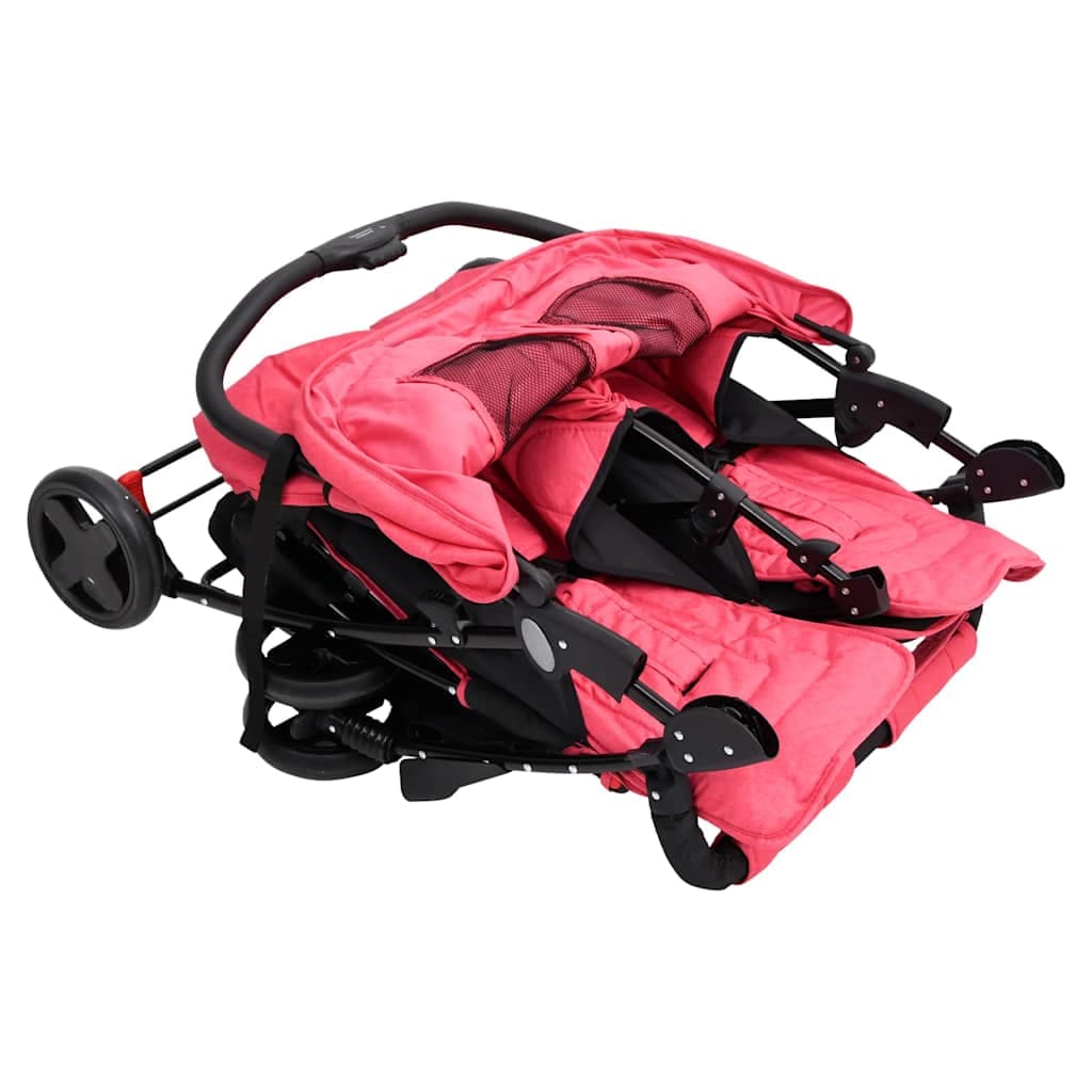 vidaXL Tweelingkinderwagen staal - foto 7