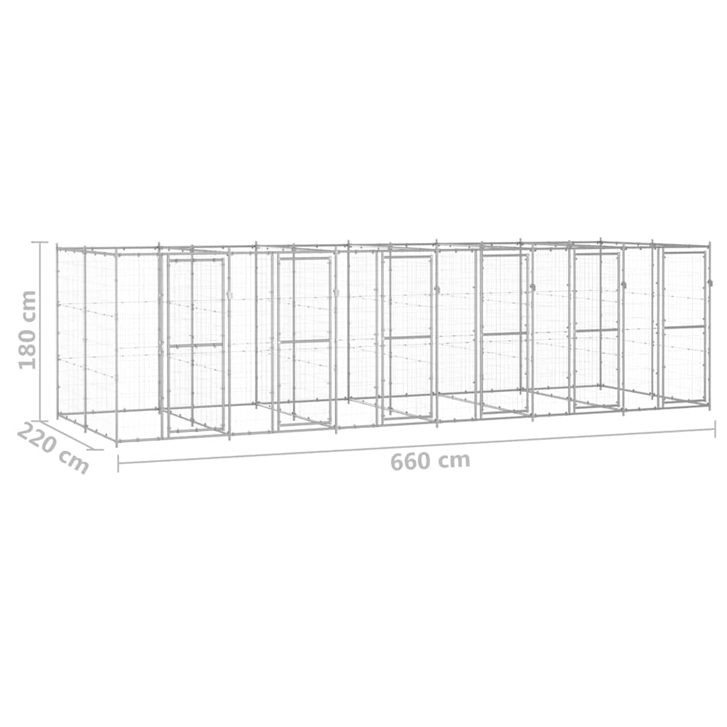 vidaXL Hondenkennel 14,52 ² - foto 6