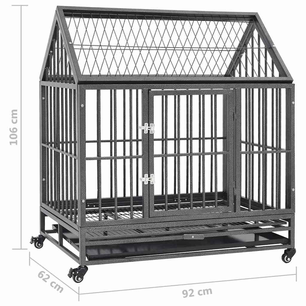 vidaXL Hondenbench wielen dak - foto 8