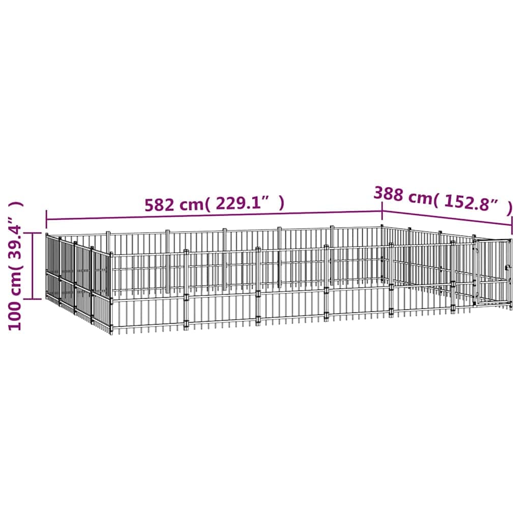 vidaXL Hondenkennel buiten 22,58 ² - foto 6