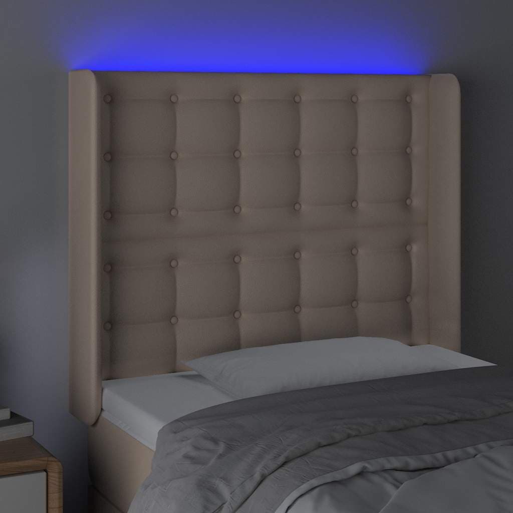 vidaXL Hoofdbord LED 93x16x118/ cappuccinokleurig - foto 4