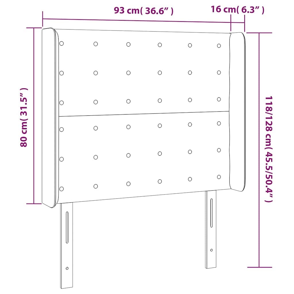 vidaXL Hoofdbord LED 93x16x118/ cappuccinokleurig - foto 6
