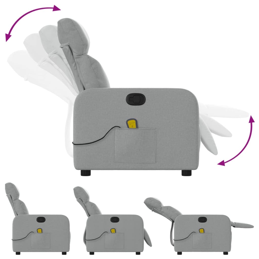 vidaXL Massagestoel Lichtgrijze - foto 5