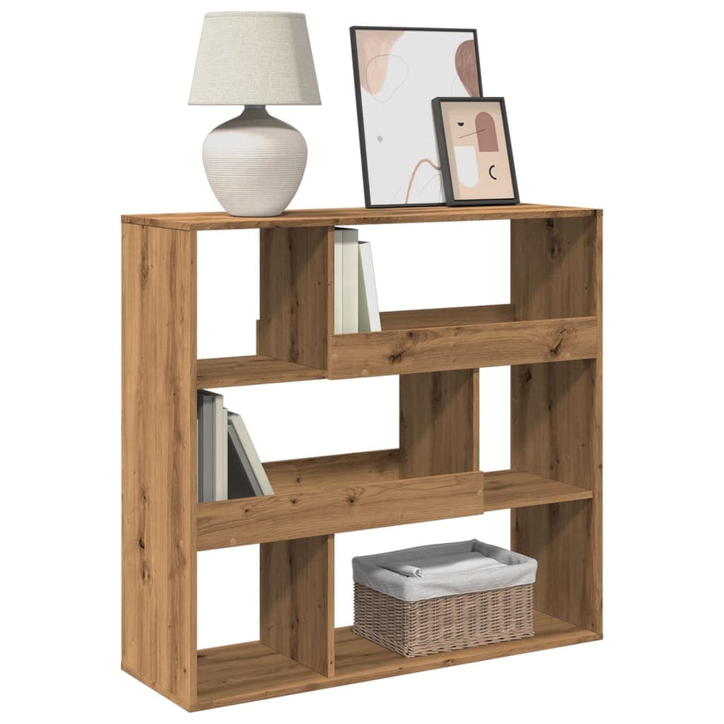 vidaXL Boekenkast / kamerscherm artisanaal eikenkleurig - foto 7