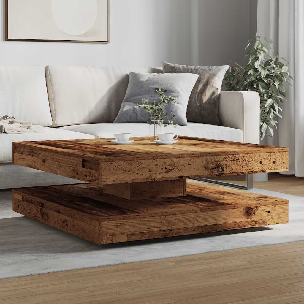vidaXL Salontafel 360 graden draaibaar oud houtkleurig - foto 3