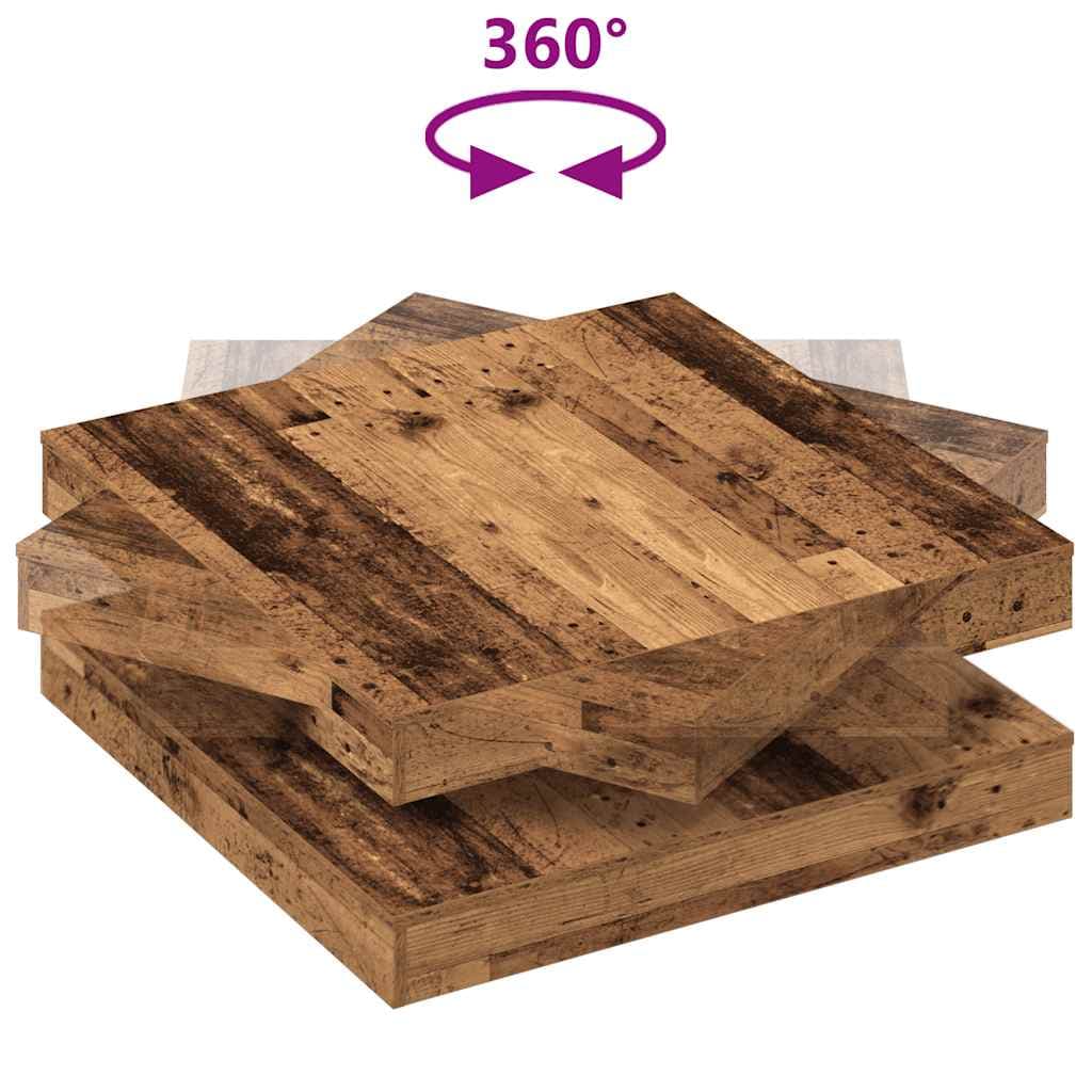 vidaXL Salontafel 360 graden draaibaar oud houtkleurig - foto 7