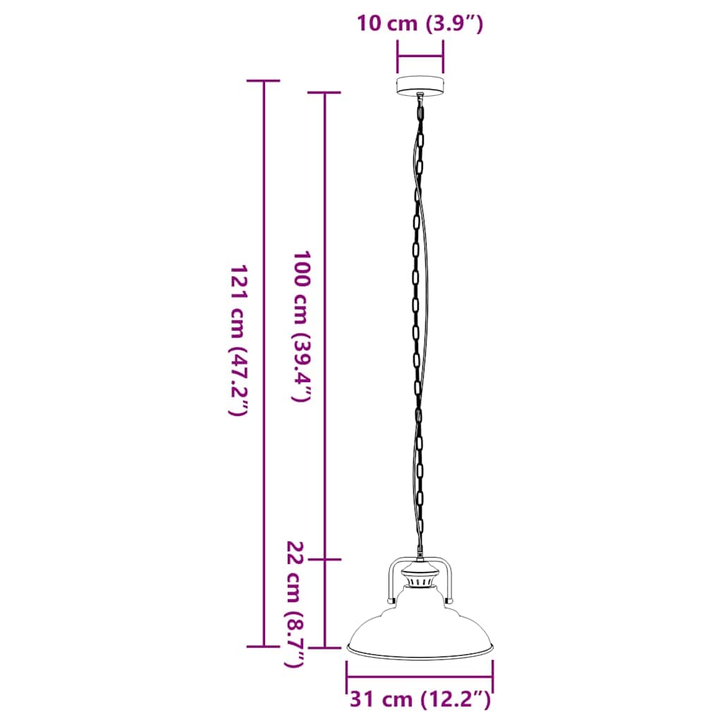 vidaXL Hanglamp E27 Ø ijzer - foto 11