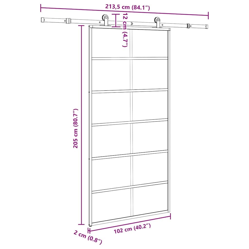 vidaXL Schuifdeur beslagset ESG-glas - foto 8