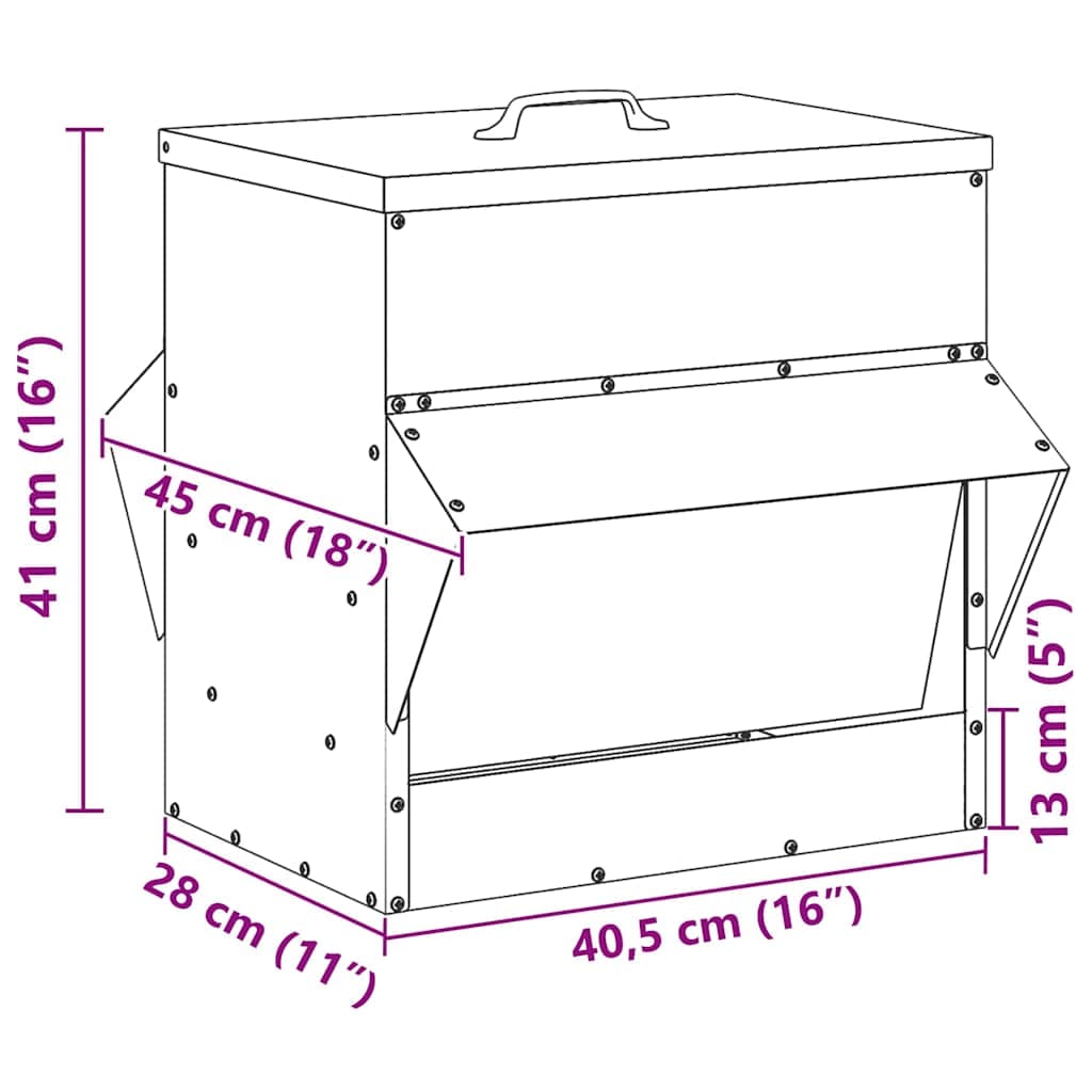 vidaXL Kip voerbak 20 kg - foto 12