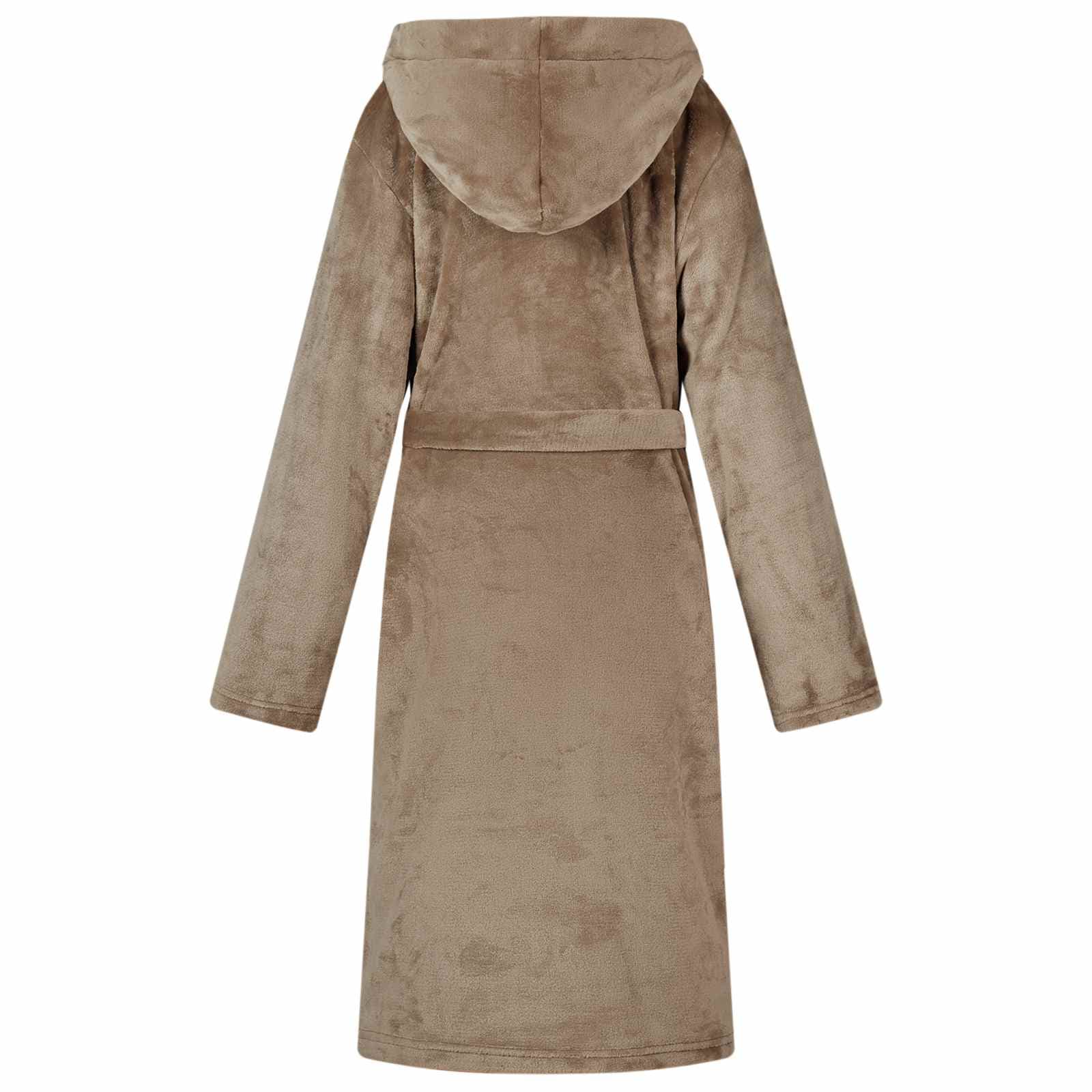 vidaXL Badjas Hoodie Camel Flanel - foto 4