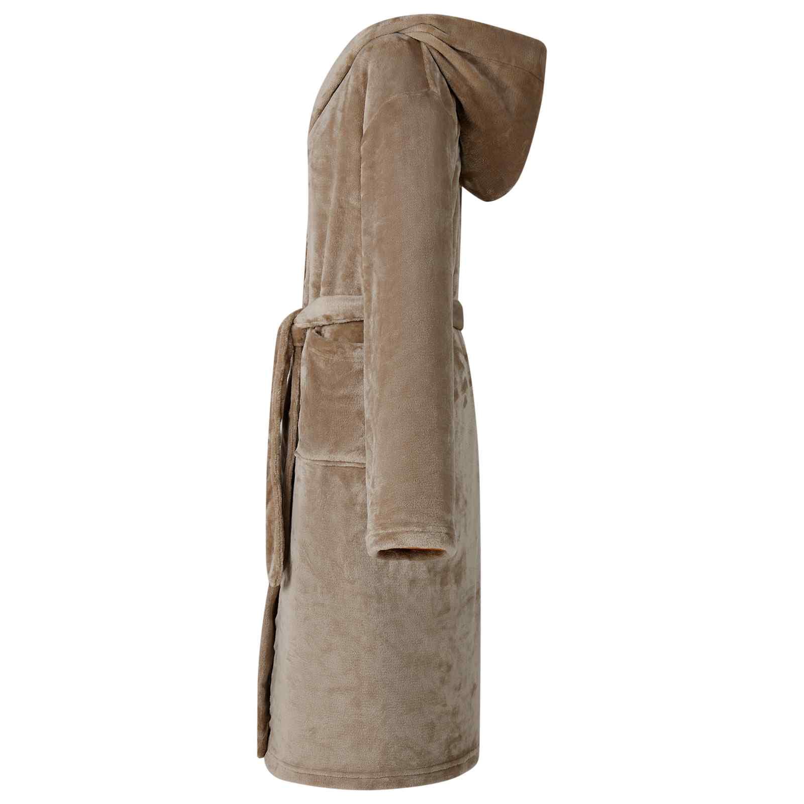 vidaXL Badjas Hoodie Camel Flanel - foto 3