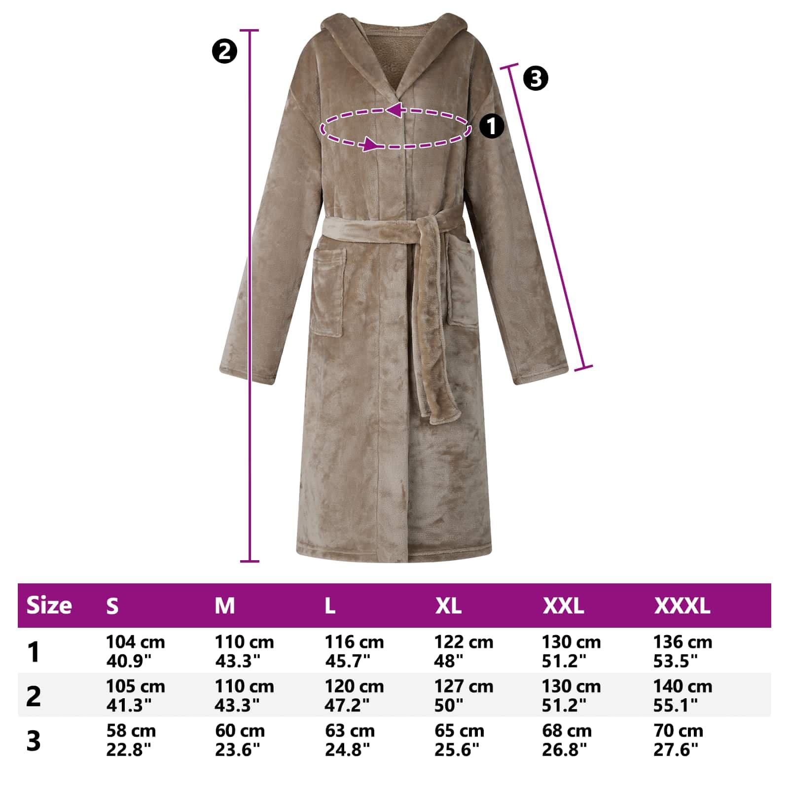 vidaXL Badjas Hoodie Camel Flanel - foto 8