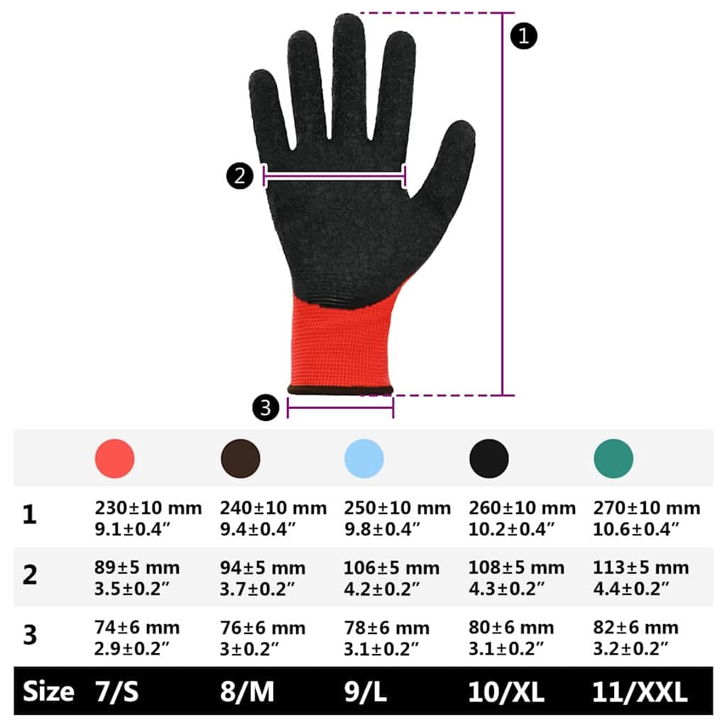 vidaXL Werkhandschoenen 8 / Latexcoating - foto 10